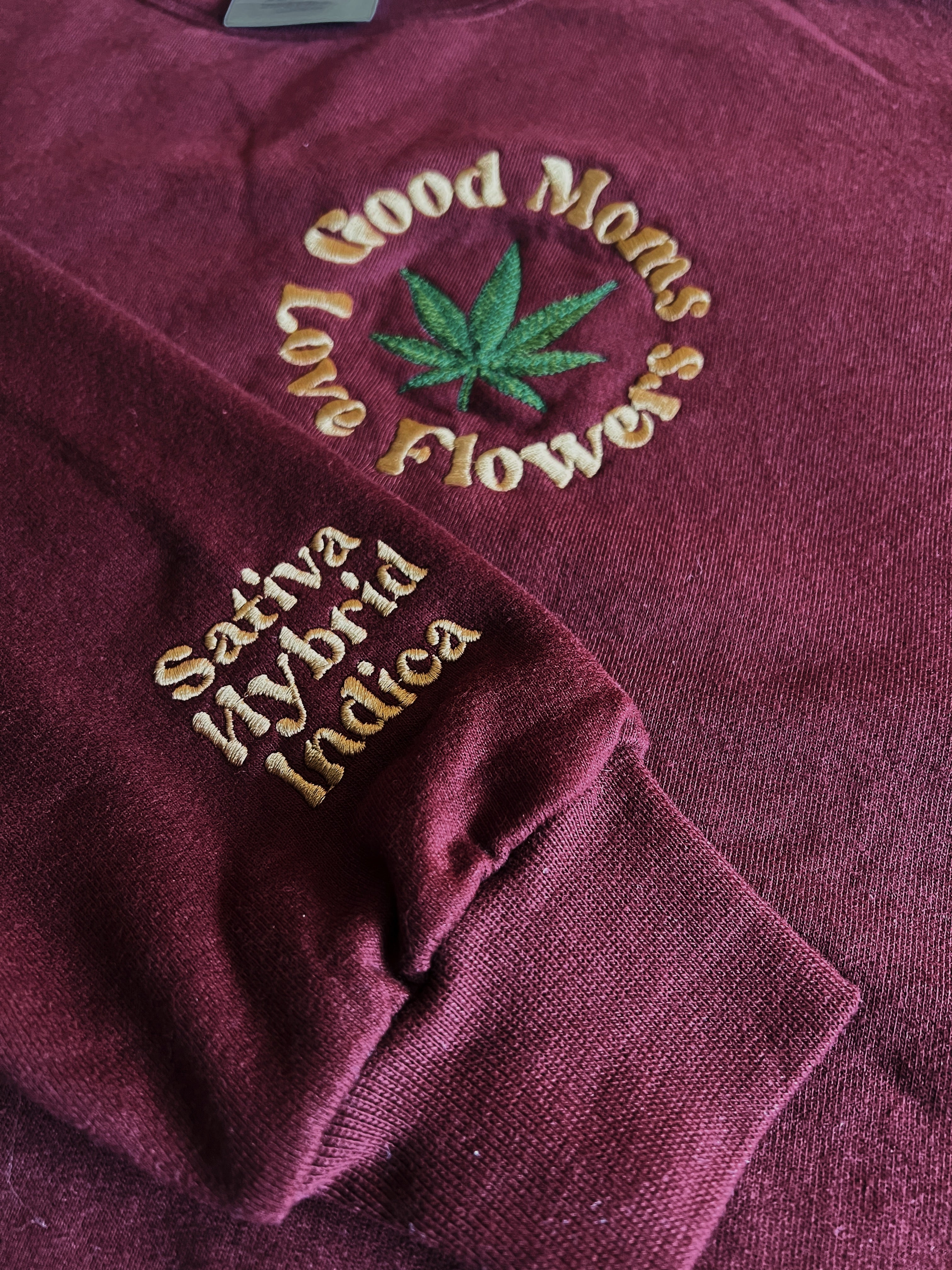 Limited Edition Crimson Good Moms Flowers Crewneck